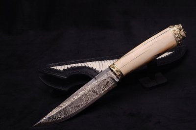 Авторский эксклюзивный нож "Незнакомка" бивень мамонта Н251 фото