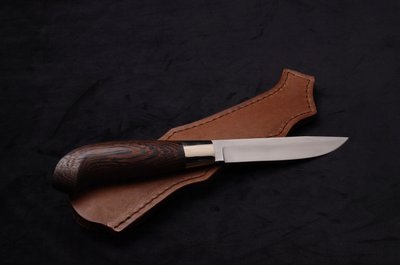 Нож финский авторский "Темный" сталь N690, венге Н0434 фото