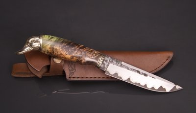 Нож ручной работы "Охота на уток" сталь ДИ 90МП Н0541 фото