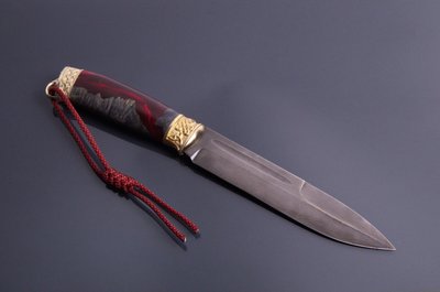 Нож ручной работы "Окопник 2" дамасская сталь, гибрид Н0537 фото