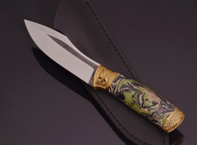 Авторский нож "Боец 2" ручная работа, крепкая сталь, железное дерево Н0527 фото