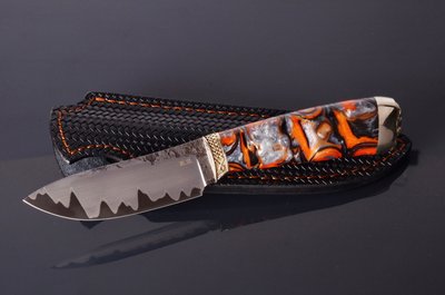Нож с черепом "Байкерский", выпущен в единственном экземпляре Н0597 фото