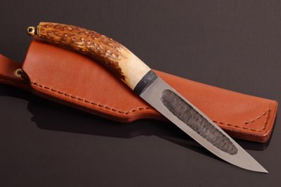 Нож ручной работы "Якут с рогом", авторская работа, уникальное изделие Н0631 фото