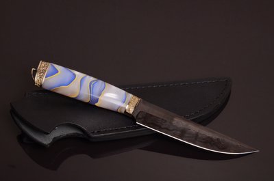 Нож авторский "Национальный Д" дамасская сталь Н0628 фото