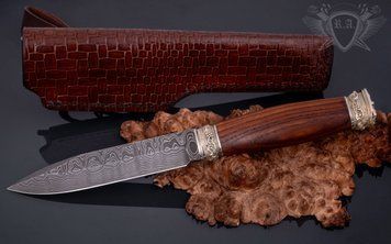 Ніж з дамаської сталі "Лісник" класична модель Н0813 фото