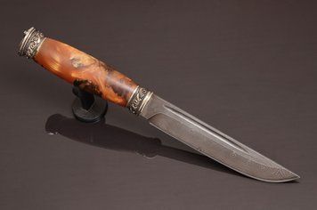 Нож ручной работы "Сквайр 2" дамасская сталь, гибрид Н0839 фото