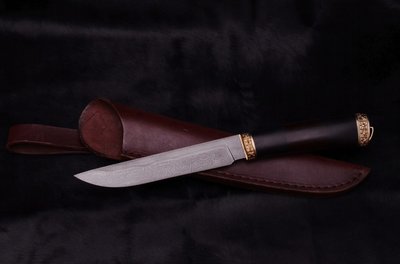 Нож ручной работы "Сквайр2" дамасская сталь, граб Н0224 фото