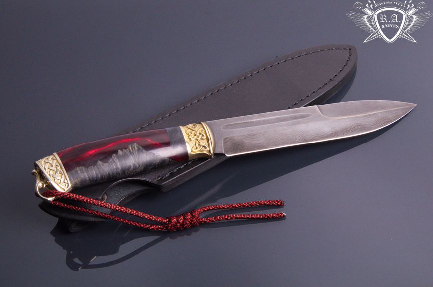 Нож ручной работы "Окопник 2" дамасская сталь, гибрид Н0537 фото