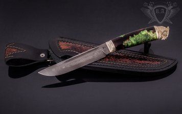 Ніж ручної роботи "Філін" дамаська сталь Н0861 фото