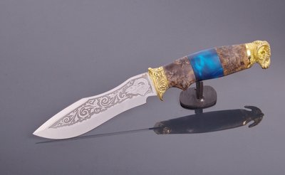 Нож из нержавеющей стали "Архар" травление барана на клинке Н0585 фото