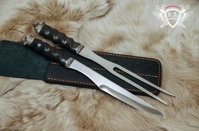 Набір вилка та ніж для барбекю "Вожак" КН0019 фото